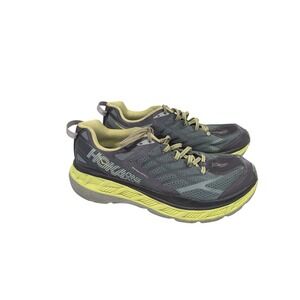 Hoka One One Stinson ATR 4 Men's‎ Trail Running Shoes Gray Neon Yellow Size 10